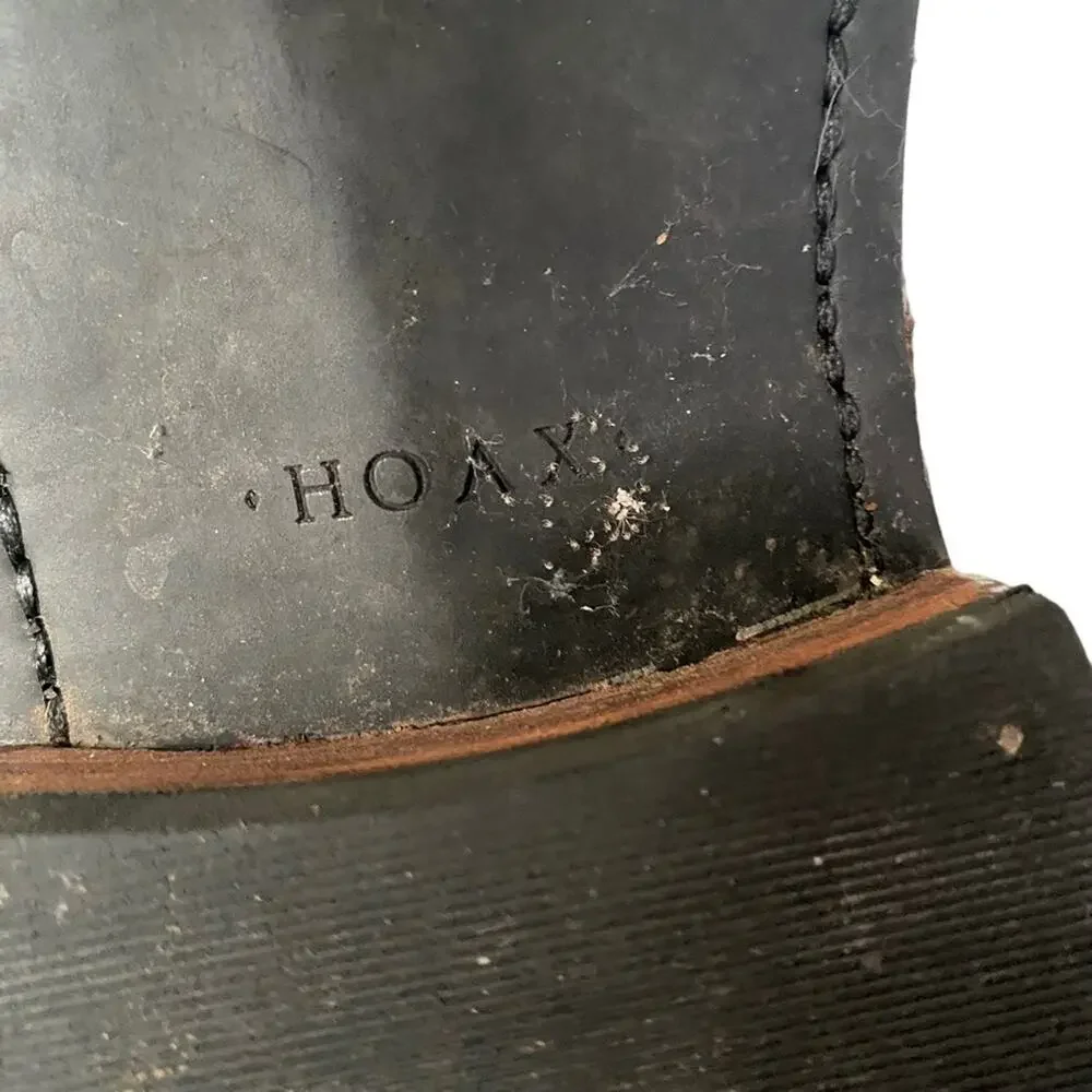 Strivers Row by Hoax Cognac Brown Wingtip leather lace up Boots size 44